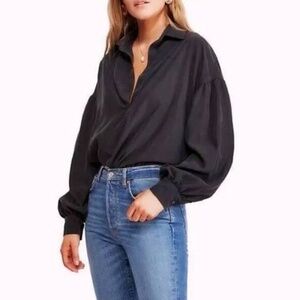 We The Free •‎ Love Until Tomorrow Balloon-Sleeve Top in Black